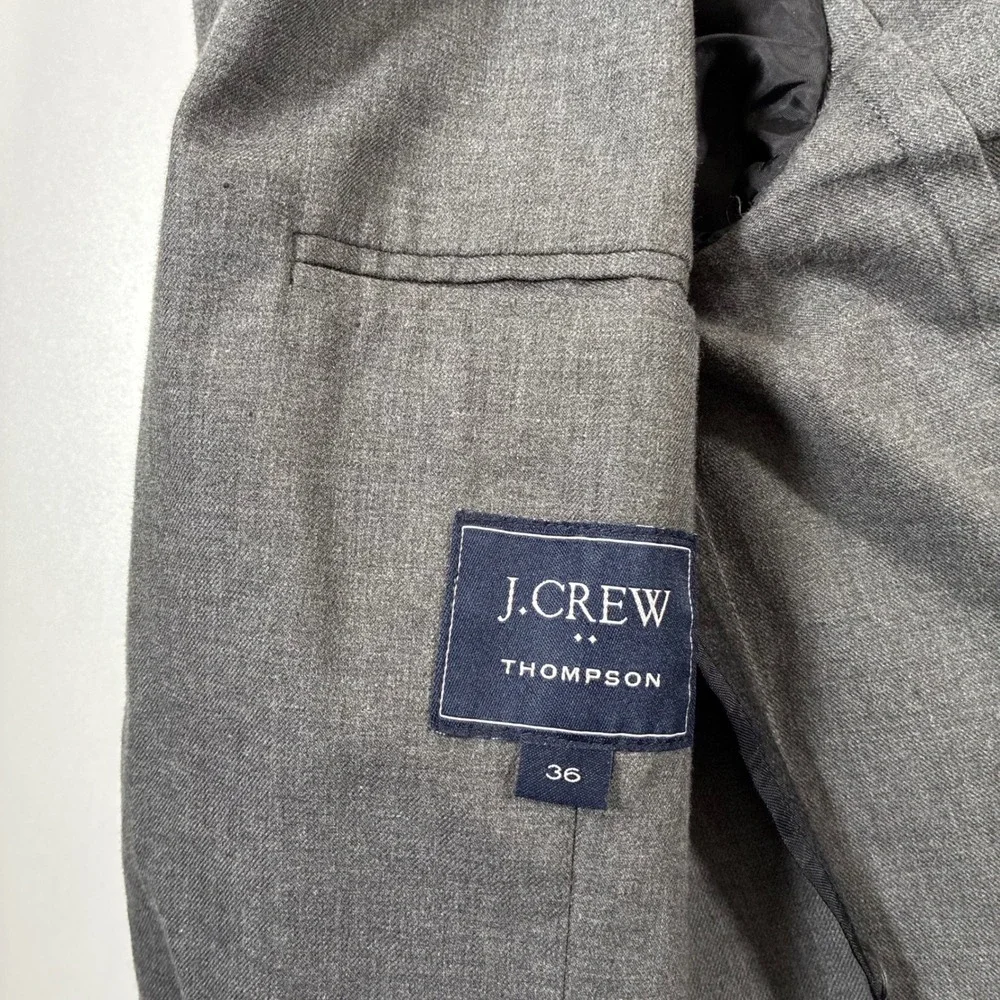 J.Crew Thompson Unstructured Blazer 38 Grey Cotton Twill Jacket (Tag 36)
